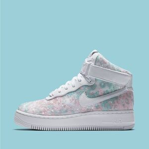 Nike Air Force 1 Upstep HI LX Summer Shine Sequin High Top Sneakers | 7.5